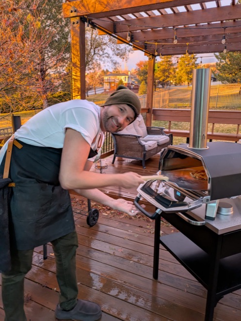 Justin grilling outdoors