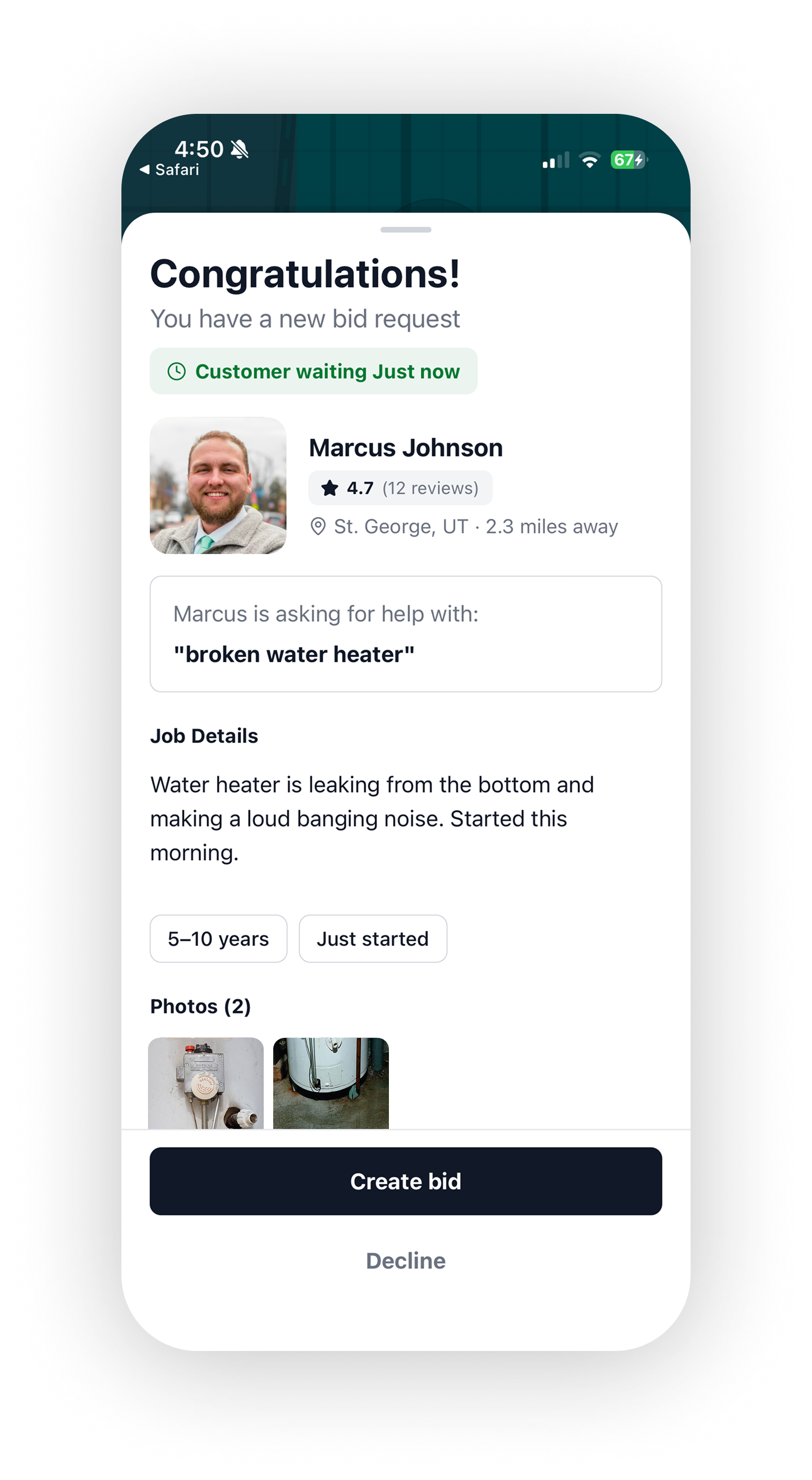 Truva app — congratulations screen